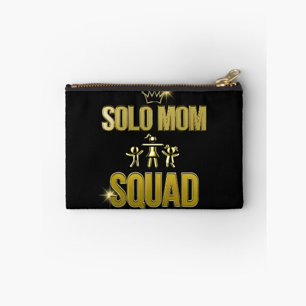 Item preview, SOLO MOM SQUAD in GOLD | Bold Minimalist Font Mom with Child Gold Icon Stickers and Apparels designed and sold by CanvasThread.