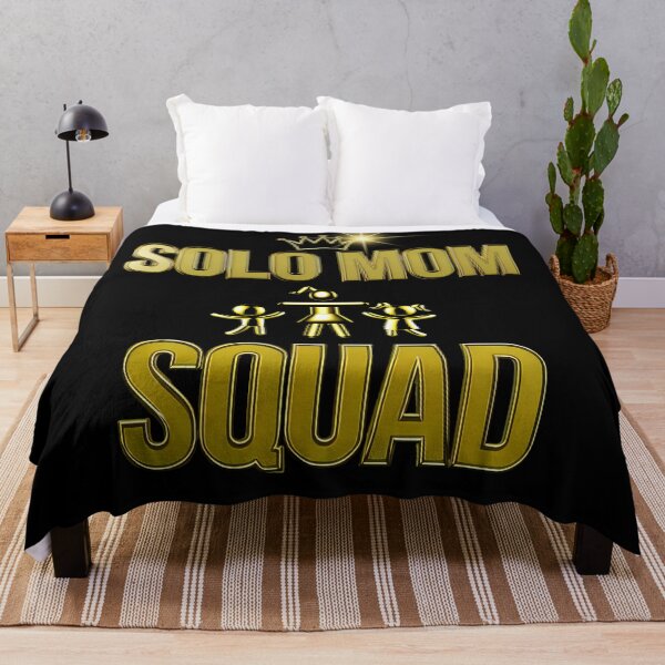 Item preview, SOLO MOM SQUAD in GOLD | Bold Minimalist Font Mom with Child Gold Icon Stickers and Apparels designed and sold by CanvasThread.