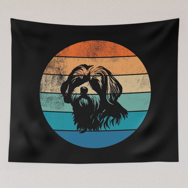 Item preview, Lhasa Apso Retro Sunset designed and sold by AussieWonders.