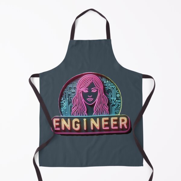 Item preview, Girl Engineer | Neon Art on Charcoal Gray designed and sold by simpleones.