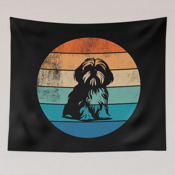 Item preview, Lhasa Apso Retro Sunset designed and sold by AussieWonders.