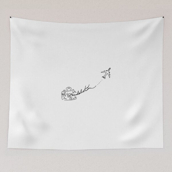 Item preview, Wanderlust hand writing with a travel luggage and airplane designed and sold by Textty.
