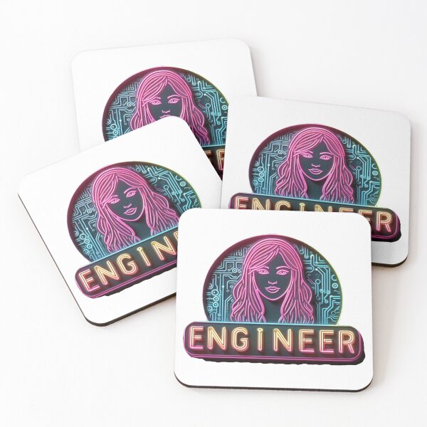 Item preview, Girl Engineer | Neon Art on White designed and sold by simpleones.