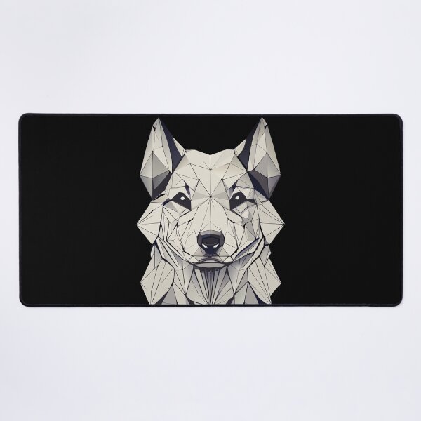 Artikelvorschau, Low-Poly Wolfskopf-Illustration - stilisierte pixelige Tierkunst entworfen und verkauft von BNCH44.