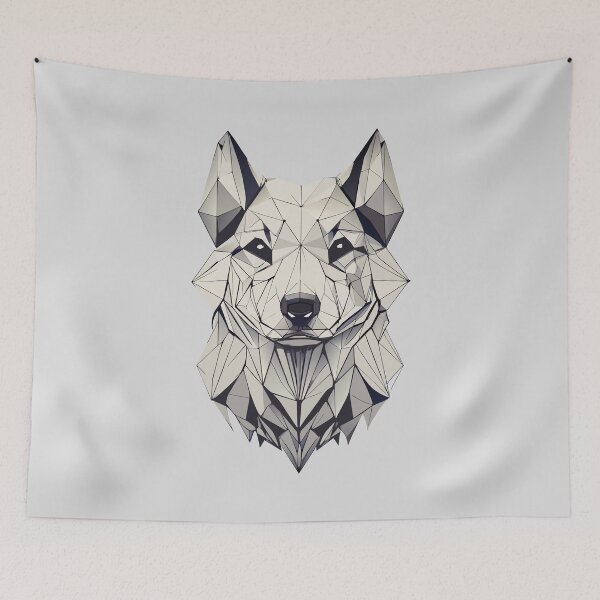 Item preview, Low-Poly Wolf Head Illustration - Stylized Pixelated Animal Art designed and sold by BNCH44.
