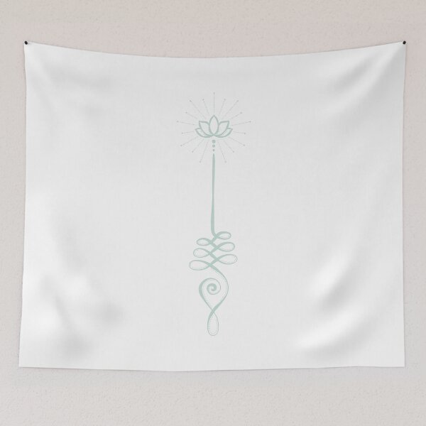 Item preview, Unalome with Plain Background - Snow + Mint designed and sold by Irene Estelle.