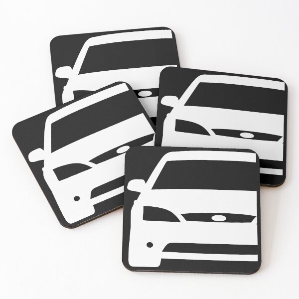 Item preview, Ford Mondeo Mk3 2000-2003 front squared white silhouette art designed and sold by EdimDesign.