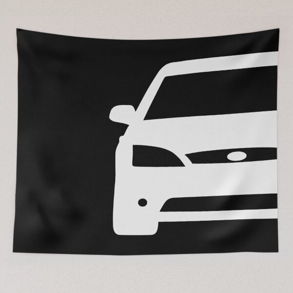Item preview, Ford Mondeo Mk3 2000-2003 front squared white silhouette art designed and sold by EdimDesign.