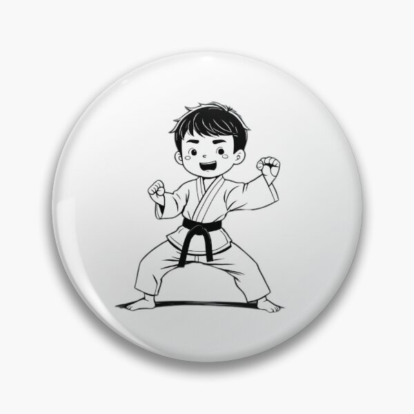 Item preview, Line drawing of a boy doing karate ,funny ,sarcastic illustrations,jeux olympiques paris 2024 designed and sold by Ilyanaboutique.