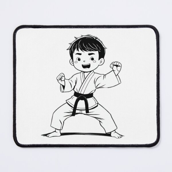 Item preview, Line drawing of a boy doing karate ,funny ,sarcastic illustrations,jeux olympiques paris 2024 designed and sold by Ilyanaboutique.