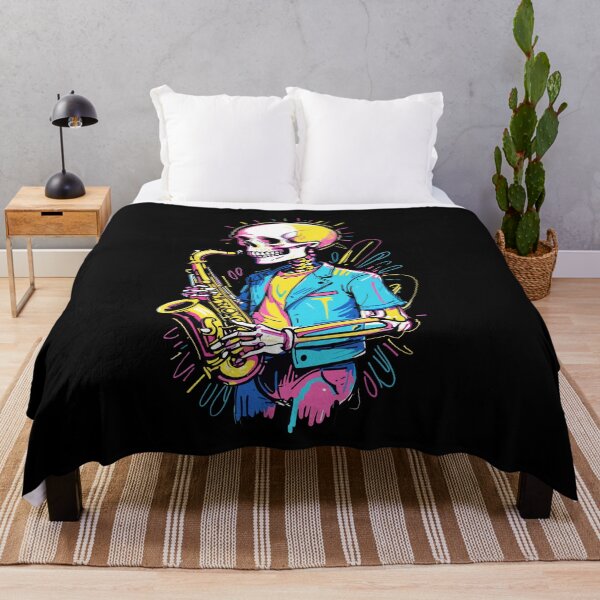 Item preview, Saxophone Playing Skeleton Funny Jazz Design designed and sold by LuminOrb.