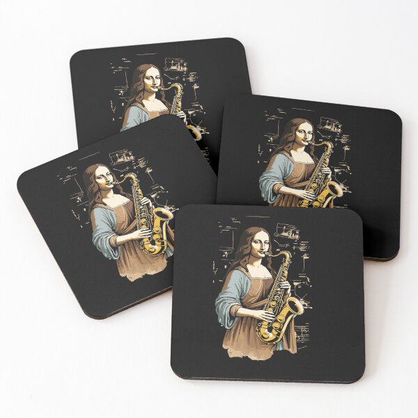 Item preview, Saxophone Mona Lisa Funny Saxophone Jazz Design designed and sold by LuminOrb.
