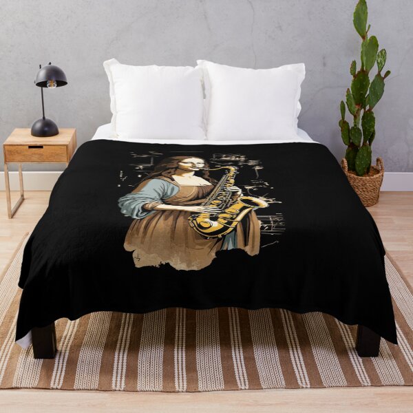 Item preview, Saxophone Mona Lisa Funny Saxophone Jazz Design designed and sold by LuminOrb.