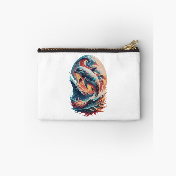 Item preview, Colorful Bottlenose Dolphin Breaching - Ocean Wildlife Art designed and sold by BNCH44.