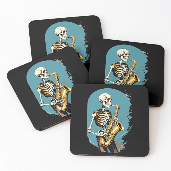 Item preview, Saxophone Playing Skeleton Funny Jazz Design designed and sold by LuminOrb.