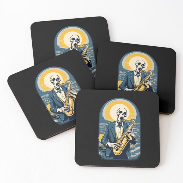 Item preview, Saxophone Playing Skeleton Funny Jazz Design designed and sold by LuminOrb.