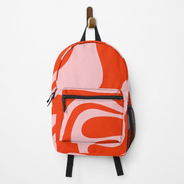 Item preview, Retro Liquid Swirl Abstract 2 in Bold Red-Orange and Pink designed and sold by kierkegaard.