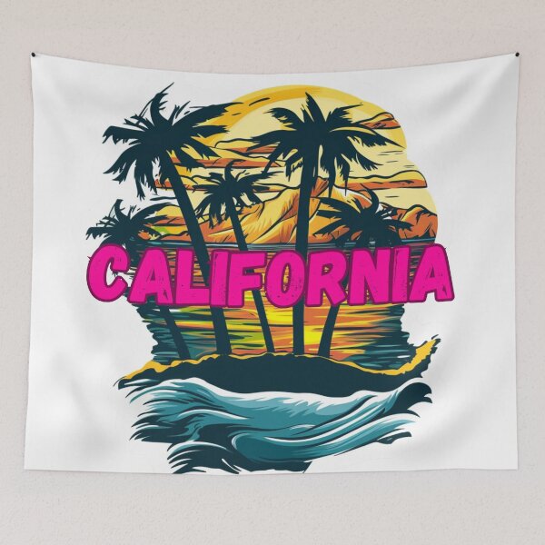Item preview, California: Vintage Retro Sunset Beach And Crashing Waves designed and sold by Fantasy Masterpiece.
