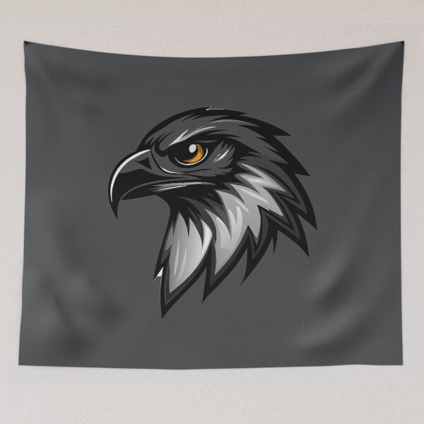 Item preview, Regal Black and White Hawk Portrait - Majestic Bird of Prey Art designed and sold by BNCH44.