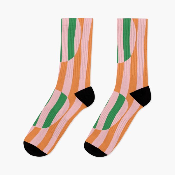 Item preview, Striped Circle Bold Geometric Orange Pink Green designed and sold by kierkegaard.