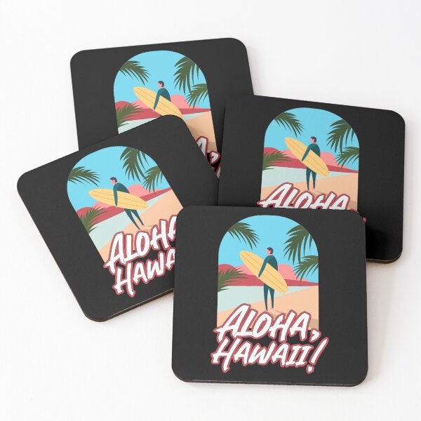 Item preview, Man Holding A Surfboard And Aloha Hawaii Word designed and sold by Luxuriously.