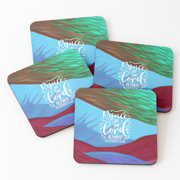 Item preview, Bible Verses About Faith - Philippians 4:4  - Turquoise Blue Preppy Colorful Art designed and sold by SpartanDStore.