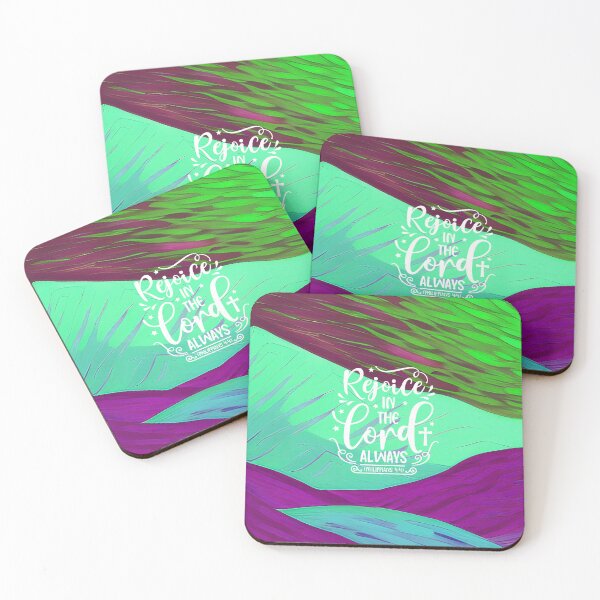 Item preview, Bible Verses About Faith - Philippians 4:4  - Turquoise Green Preppy Colorful Art designed and sold by SpartanDStore.