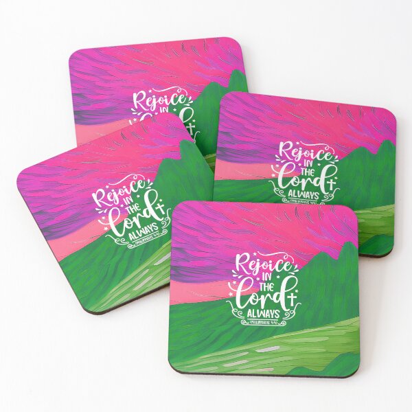 Item preview, Bible Verses About Faith - Philippians 4:4  - Pink & Green Preppy Colorful Art designed and sold by SpartanDStore.