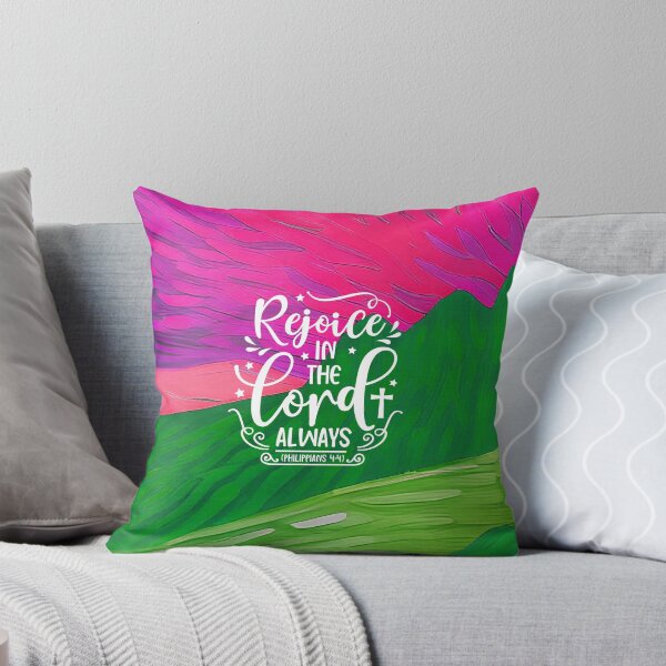 Item preview, Bible Verses About Faith - Philippians 4:4  - Pink & Green Preppy Colorful Art designed and sold by SpartanDStore.