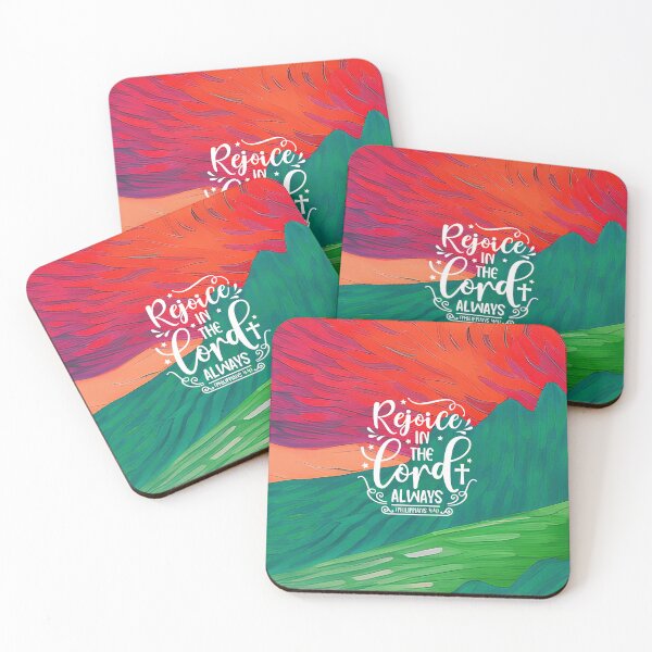 Item preview, Bible Verses About Faith - Philippians 4:4  - Red & Green Blue Preppy Colorful Art designed and sold by SpartanDStore.