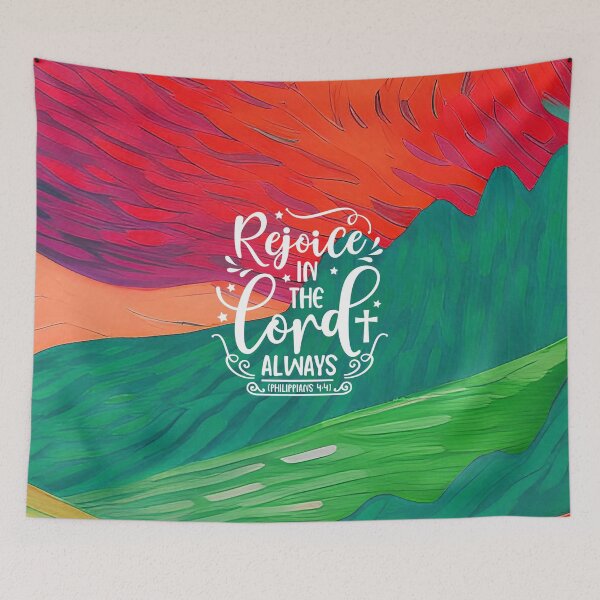 Item preview, Bible Verses About Faith - Philippians 4:4  - Red & Green Blue Preppy Colorful Art designed and sold by SpartanDStore.