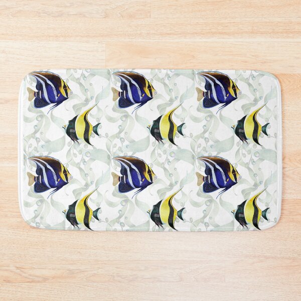 Item preview, Multifaceted seamless pattern of tropical fish and sea plants designed and sold by Ekalininart.