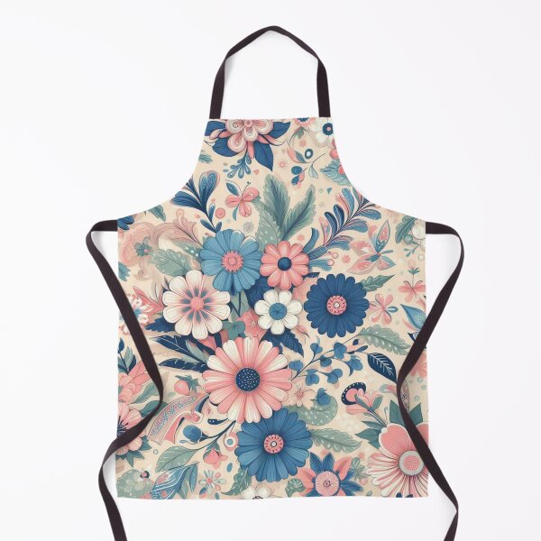 Item preview, Preppy Blue and Pink Flower Pattern designed and sold by JulieSouster.