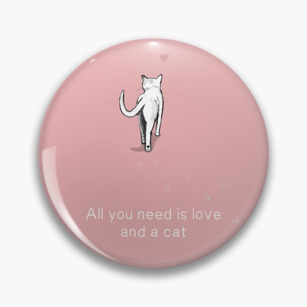 Item preview, All you need is love and a cat - in pink designed and sold by Maddy Bennett.