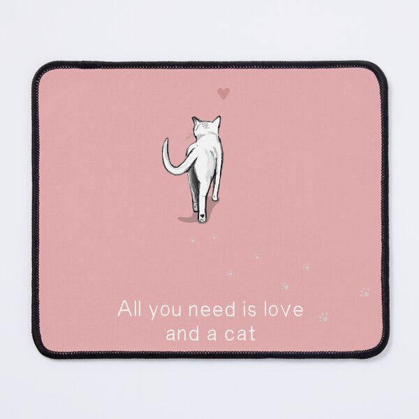 Item preview, All you need is love and a cat - in pink designed and sold by Maddy Bennett.