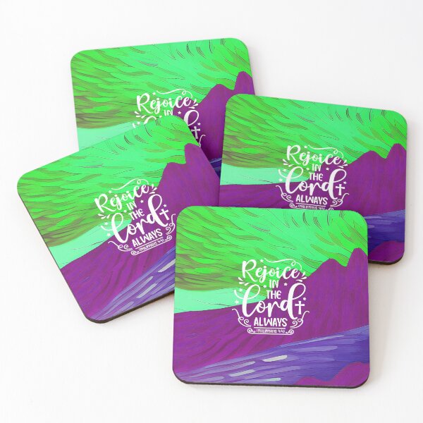 Item preview, Bible Verses About Faith- Philippians 4:4 - Bright Green & Purple Preppy Colorful Art designed and sold by SpartanDStore.