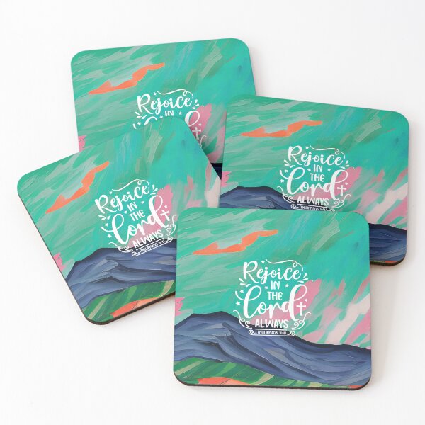 Item preview, Bible Verses About Faith- Philippians 4:4 - Turquoise Preppy Colorful Art designed and sold by SpartanDStore.