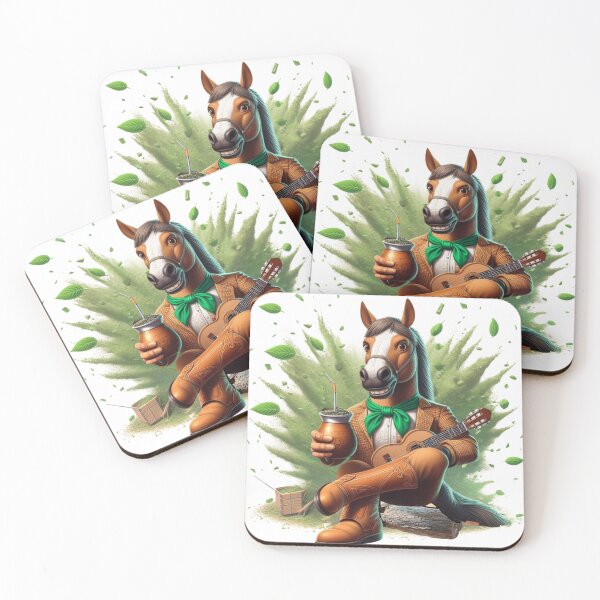 Item preview, The horse plays guitar and drinks mate designed and sold by Sublime Infinito.