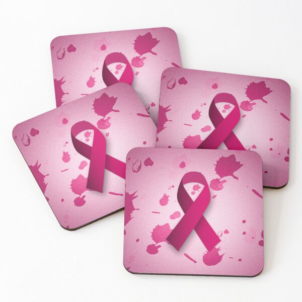 Item preview, Pink water color splash paint with the cancer ribbon symbol at the center designed and sold by SpinklyCreations.