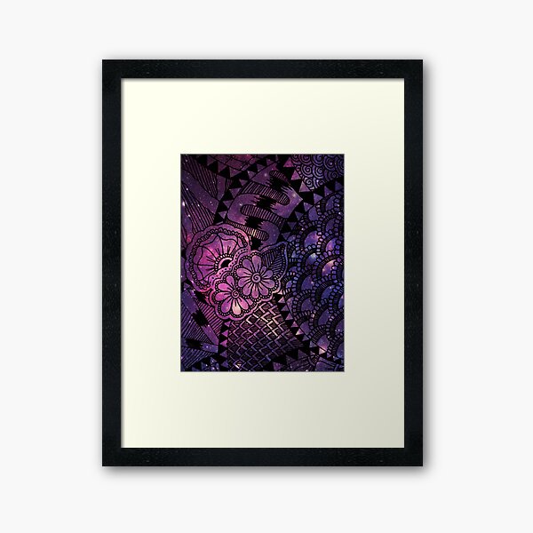Space Floral Framed Art Print
