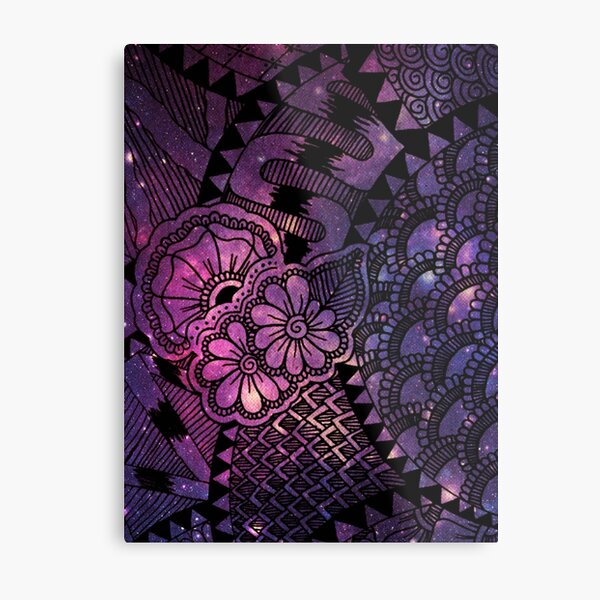 Space Floral Metal Print