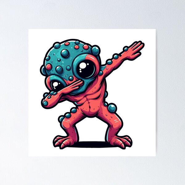 Item preview, Cosmic Dabbing Alien - Quirky Space Creature Illustration designed and sold by Designowner.