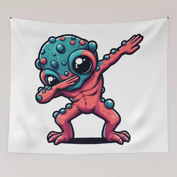 Item preview, Cosmic Dabbing Alien - Quirky Space Creature Illustration designed and sold by Designowner.