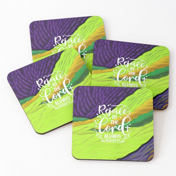 Item preview, Bible Verses About Faith- Philippians 4:4 -  Colorful Blue Green Mountain Art designed and sold by SpartanDStore.