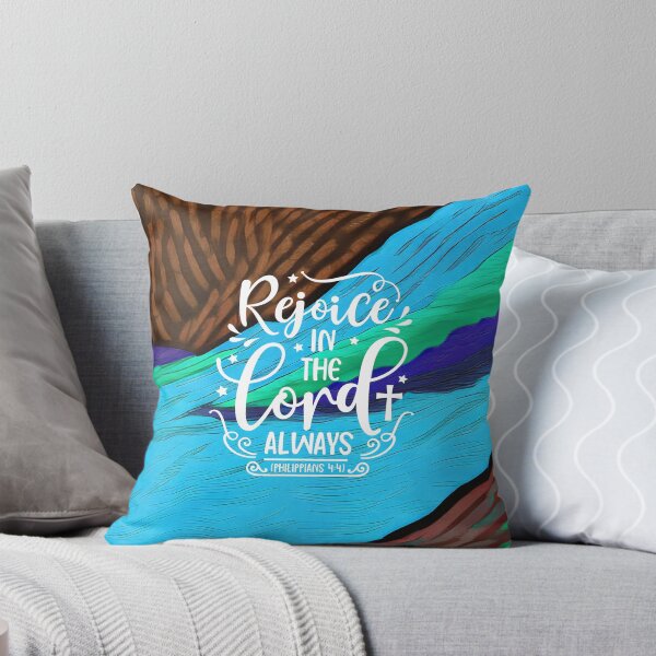 Item preview, Bible Verses About Faith- Philippians 4:4 -  Colorful Red & Blue Mountain Art designed and sold by SpartanDStore.