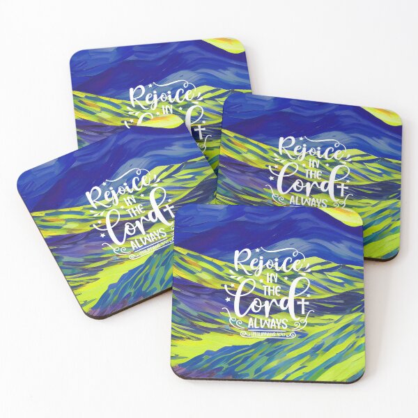 Item preview, Bible Verses About Faith- Philippians 4:4 -  Colorful Blue Mountain Art designed and sold by SpartanDStore.
