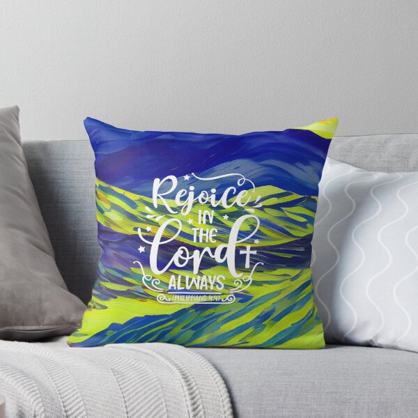 Item preview, Bible Verses About Faith- Philippians 4:4 -  Colorful Blue Mountain Art designed and sold by SpartanDStore.
