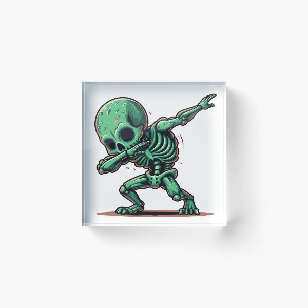 Item preview, Dabbing Skeleton - Cool Green Alien Dance Move Illustration designed and sold by Designowner.