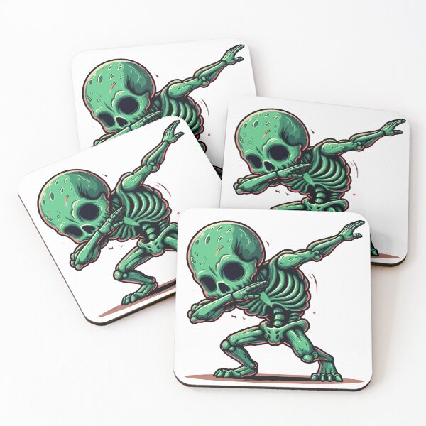 Item preview, Dabbing Skeleton - Cool Green Alien Dance Move Illustration designed and sold by Designowner.