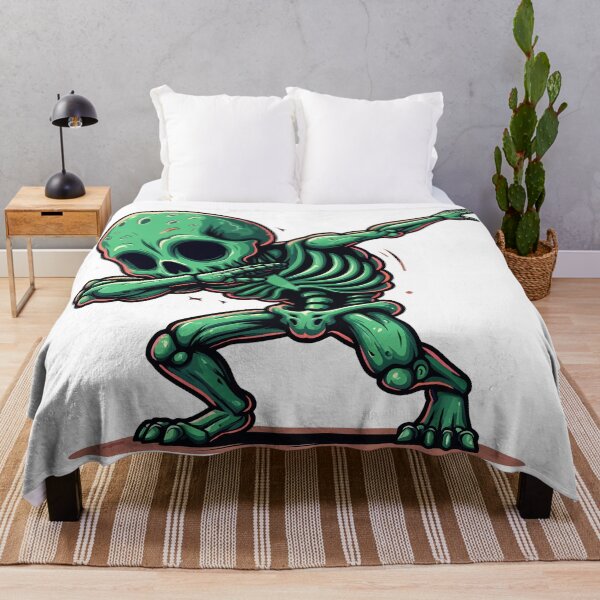 Item preview, Dabbing Skeleton - Cool Green Alien Dance Move Illustration designed and sold by Designowner.